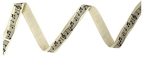 mugesh Geschenkband mit Notenzeile Stoff - Schöne Deko für Musikgeschenke