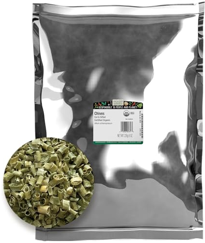 Frontier Co-op Chives, Cut and Sifted, Certified Organic, Kosher | 1/2 lb. Bulk Bag | Allium schoenoprasum L.