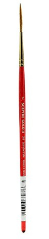 Winsor & Newton 5183702 Sceptre Gold II Künstler Aquarellpinsel mit hoher Farbtragekapazitat & exzellenter Sprungkraft, Serie 303 - Takelage Pinsel, kurzer Stiel, Nr.2 - 1,8mm