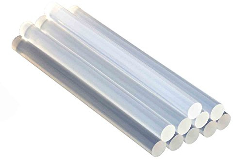 Glorex 6 1837 141 – Bâtons de Rechange pour Pistolet à Colle Chaude, 10 pièces, 7,5 x 100 mm