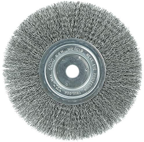 Weiler 01178 8 Narrow Face Crimped Wire Wheel, .014 Steel Fill, 3/4 Arbor Hole, Made in the USA