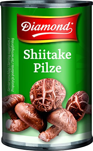 [ 12 x 284g/ATG 156g ] DIAMOND Shiitake Pilze Ganz/Shitake Pilze + ein kleines Glückspüppchen - Holzpüppchen
