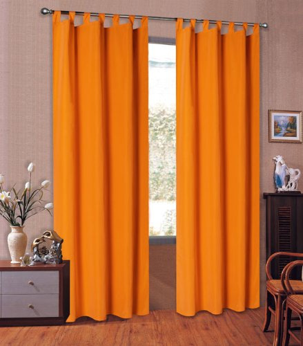 Mikrofaser Vorhang blickdichte Matte unifarbene Gardine, Orange Schlaufen, 225x140 Schal. Material aus Microsatin-Gewebe., 204000