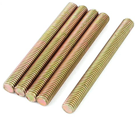 sourcing map 5 Stück Vollgewindestange Stab Bronze 1,25 mm Gewindesteigung | Metall, M8 x 80mm