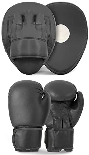 Lions Star Boxing Gloves and Pads Set For Men Women, Pair of Boxing Gloves with Hook and Jabs Mitts Focus Pads, Punching Sets Ideal for Punch Bag MMA Martial Arts