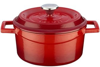 Lava Cookware LV Y TC 18 K2 pirofila Rotonda, Diametro 18 cm, in ghisa, Colore: Rosso