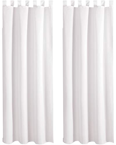 Bestlivings Blickdichte Gardine im 2er Pack mit Schlaufen (140x245 cm/Weiß), in vielen Farben
