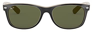 Ray-Ban Damen New Wayfarer Sonnenbrille, Mehrfarbig (Schwarz/Beige), 55 mm EU
