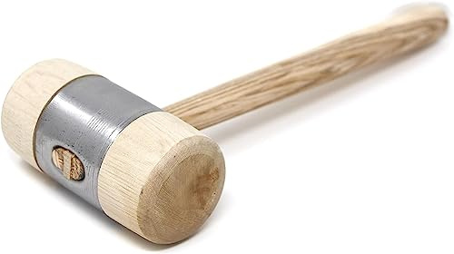 STUBAI HOLZHAMMER mit Metallmantel Ø 80 mm | massiver Kopf mit Stahlmantel | Eschenholzstiel ergonomisch | für Metall-, Spengler- & Montagearbeiten | 278518