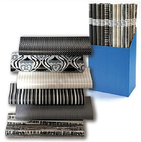 HRB Geschenkpapier, 6 Rollen Black und White Papier 2,00 x 0,70m