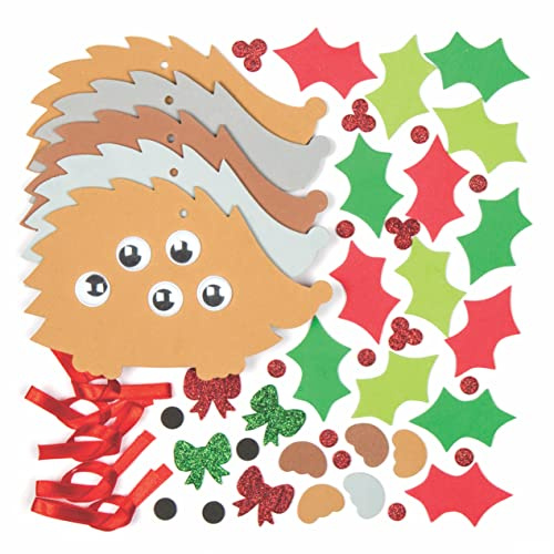 Baker Ross AC290 Schaumstoff-Sets, Igel, kreatives Weihnachtskunst- und Bastelzubehör für Kinder zum Basteln und Dekorieren, 5 Stück, sortiert