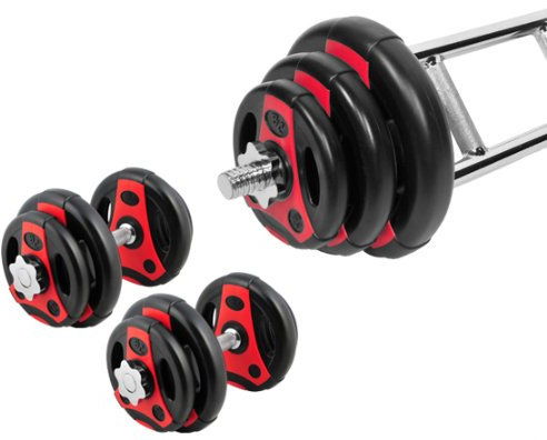 K-Grip. 47,5Kg Trizep-Hantel Set Kurzhanteln Gewicht / 1 x Trizep-Hantelstange, 2 x Kurzhantelstange, 6x1.25, 6x2.5 und 2x5 Kg Hantelscheiben