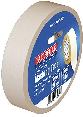 Faithfull FAITAPELTM25 Low-Tack Masking Tape 25mm x 50M