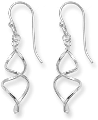 Heather Needham Sterling Silver Dangly Earrings - twist spiral earrings - SIZE: 20mm. Gift boxed 6310