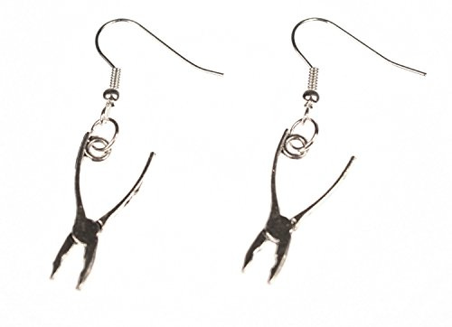 Miniblings tång kombinationstång örhängen hängande verktyg tång silver filigran tunn – handgjorda modesmycken I örhängen silverpläterade, 25mm, Metall