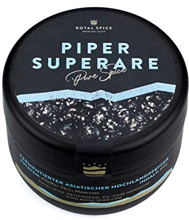 Royal Spice fermentierter Pfeffer Piper superare - Schwarzer Pfeffer ganz 80g - Saftig weicher Pfeffer schwarz aus Sri Lanka - Pfefferkörner schwarz