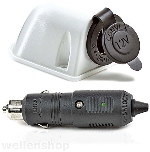 wellenshop 12V Zigarettenanzünder Steckdose Stecker wassergeschützt
