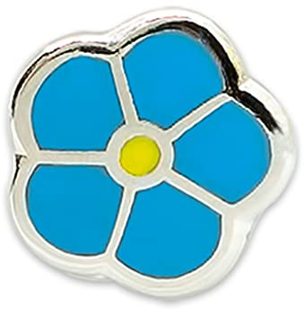 The Masonic Exchange Forget Me Not Lapel Pin - [Blue & Silver][1/4'' Diameter]