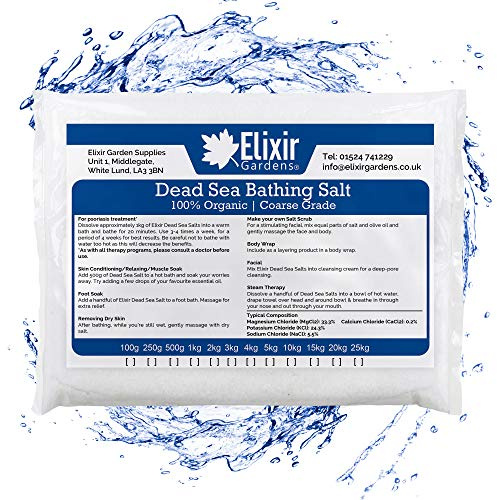 Elixir Gardens Coarse Grade Dead Sea Bath Salts | Advanced Mineral Extract Epsom | Various Sizes 250g-25kg | 5kg