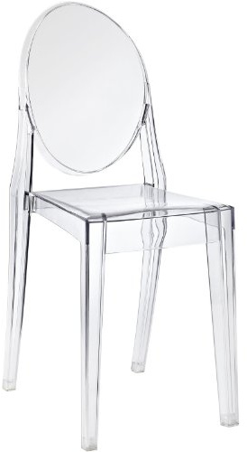 Modway Casper Modern Acrylic Stacking Kitchen and Dining Room Chair in Clear - Fully Assembled