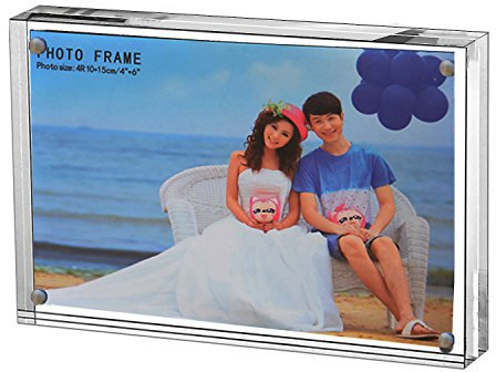 5x7Tableau Cadre Plexiglass Magnetique,Acrylique Cadre Photo avec Fermeture Magnetique, Transparent