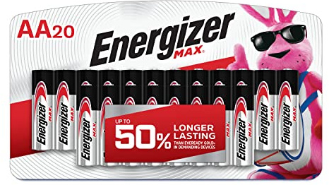 Energizer AA Batteries, Max Double A Battery Alkaline, 20 Count