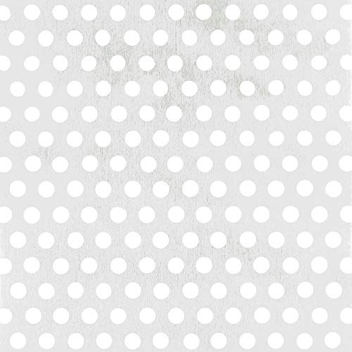 Alberts 466961 Chapa Perforada, Perforación Circular, Aluminio, anodizado Plateado, 200 x 1000 x 0,8 mm