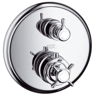 Hansgrohe 16800820 Axor Montreux Dusch Armatur Unterputz mit Absperrventil, brushed nickel