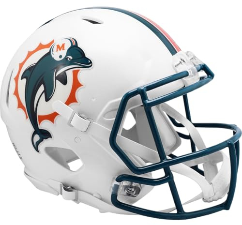 NFL autentisk Speed fotbollshjälm för män, män, 3001640, Miami Dolphins, enhetsstorlek
