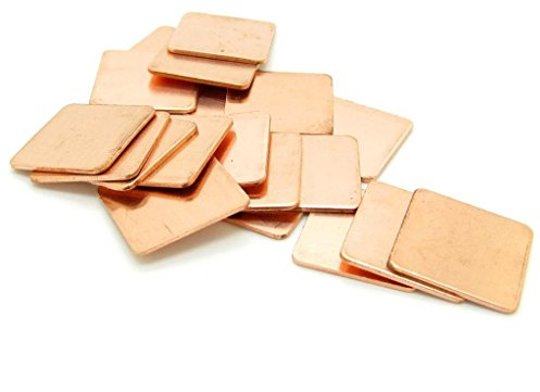 JIUWU 20 x 20 x 1.2mm IC Chipset GPU CPU Thermal Heatsink, Pack of 20