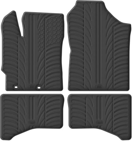 Gledring Satz Gummimatten passgenau | kompatibel mit Toyota Yaris Hybrid 5 türer 2012-2017 & 2017-2020 (T-Profil 4-tlg. + Montageclips)
