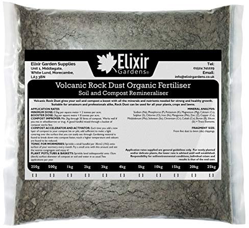 Elixir Gardens Volcanic Rock Dust | Organic Fertiliser/Soil Conditioner & Compost Activator | 25kg | Treats 50sqm