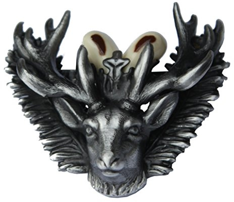 Breiter Hutanstecker Hutabzeichen Hutschmuck Anstecker hochwertiger Hirsch mit Grandeln aus Zinn Trachtenpin Brosche