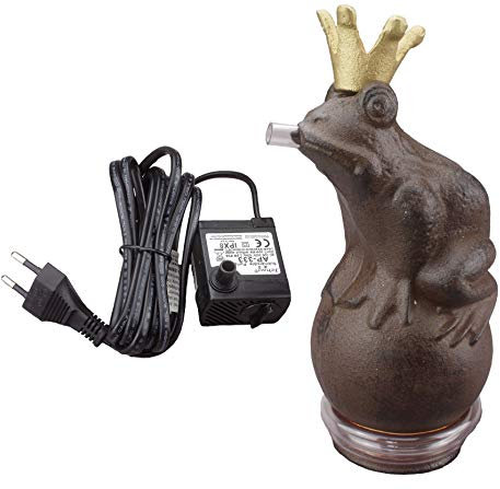 Unbekannt HI Froschkönig Wasserbrunnen Metall Figur Skulptur Teich Pool Garten