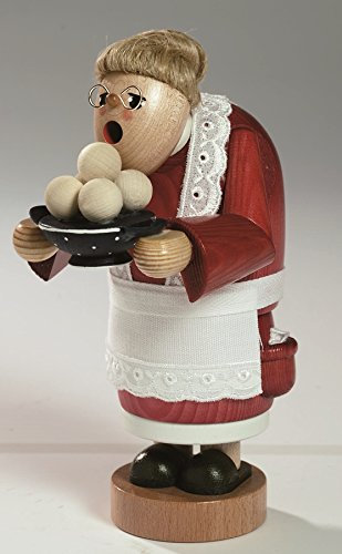 Rökarfigur Oma med lökar 17 cm ny rökningsfigur rökare rökare rökare Erzgebirge