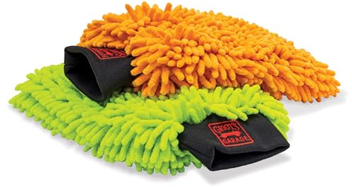 Griot's Garage Microfiber Wash Mitts for Car Wash and Detailing, Cleaning Gloves for SUVs, Trucks, Motorcycles, and More, Machine-Washable, Set of 2, 10268
