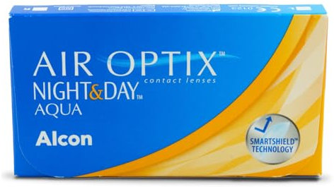 Air Optix Night & Day Aqua Monatslinsen weich | 6 Stück | BC 8.6 mm | DIA 13.8 mm | -01.75 Dioptrien