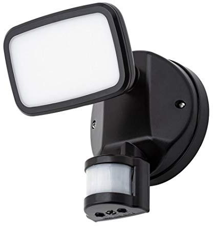 LITECRAFT Alma Single Floodlight LED Outdoor Fitting with PIR Sensor - Black