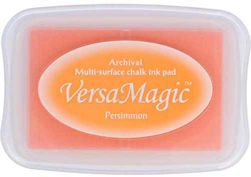 Tsukineko VersaMagic Stempelkissen - Orange, Spring Flowers - Groß - Wasserbasis - Lufttrocknend, Dekkend - Embossing - für Dünnes Papier