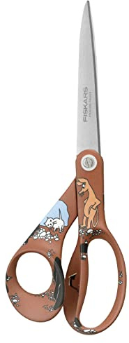 Fiskars X Moomin Allzweckschere mit Mumin-Design, Rechtshändig, Länge: 21 cm, Klingen aus rostfreiem Stahl, Schnüferl, 1003109