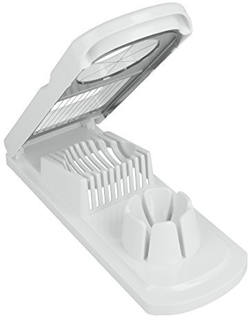 Metaltex 2-Way Egg Slicer, White Plastic