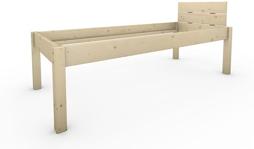 TUGA - Holztech Naturprodukt MASSIVHOLZBETT DAYBETT MASSIV Holz Bett HOLZBETT FSC 300Kg 80 x 200cm unbehandelt EXTRA HÖHE 58cm