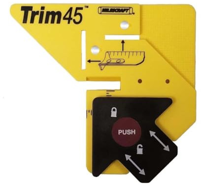 Milescraft 8401 Trim 45 Zimmereihilfe, Trimmlehre, Gehrungshilfe für Zierleisten