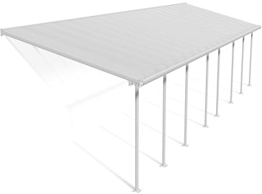 Canopia by Palram Terrassenüberdachung Alu Feria 3X10.35 Polycarbonat Hohlkammerplatten Pergola 1035 x 300 cm Weiss zur Überdachung ihrer Terrasse