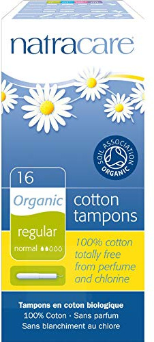 Natracare - Tampón Regular con Aplicador - Producto Natural - Ideal para Flujo Menstrual de Medio a Bajo - Sin Plásticos ni Químicos - Suave y Fácil de Colocar - Aptos para Veganos - 16 Tampones
