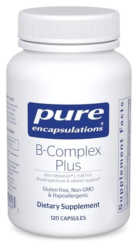 Pure Encapsulations B-Complex Plus - B Vitamins Supplement to Support Neurological Health, Cardiovascular Health, Energy Levels & Nervous System Support* - with Vitamin B12 & More - 120 Capsules