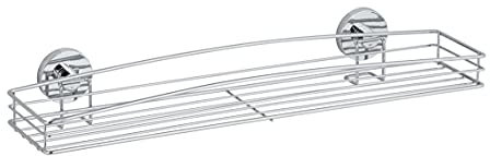 WENKO Vacuum-Loc Wand Maxiablage Milazzo, Bad Wandregal im Drahtkorb-Design, Befestigen ohne Bohren, Verchromtes Metall, 51 x 8 x 15 cm
