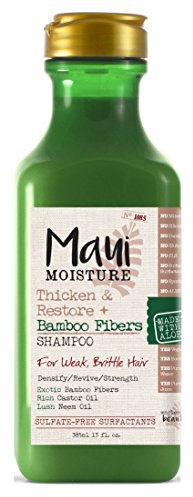 Maui Moisture Shampoo Bamboo Fibers 13 Ounce (Thicken/Restore) (385ml) (3 Pack)