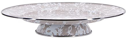 emailgeschirr – 39,4 cm Tortenplatte, Taupe Swirl, 12.5D