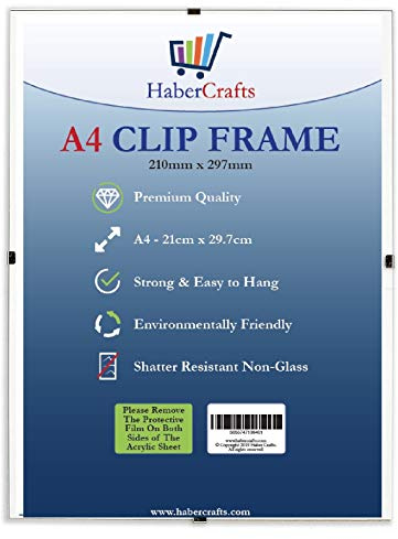 A4-Clip-Rahmen, Wandbehang, starkes Glas, freies, rahmenloses, klares Foto-Display für Poster, Zertifikate, Fotos, Comics, leicht, 210 mm x 297 mm, 12 Stück
